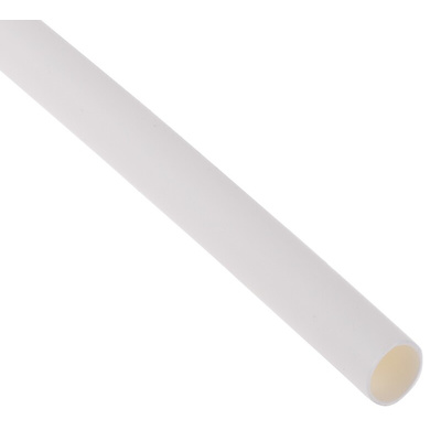 RS PRO Halogen Free Heat Shrink Tubing, White 4.8mm Sleeve Dia. x 1.2m Length 2:1 Ratio
