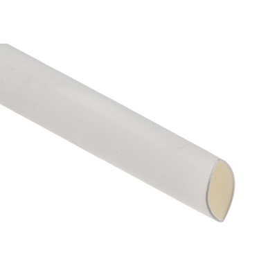 RS PRO Halogen Free Heat Shrink Tubing, White 9.5mm Sleeve Dia. x 1.2m Length 2:1 Ratio