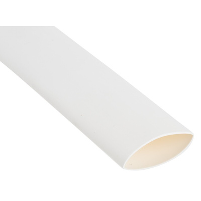 RS PRO Halogen Free Heat Shrink Tubing, White 25.4mm Sleeve Dia. x 1.2m Length 2:1 Ratio