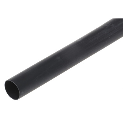 RS PRO Halogen Free Heat Shrink Tubing, Black 9mm Sleeve Dia. x 1.2m Length 3:1 Ratio