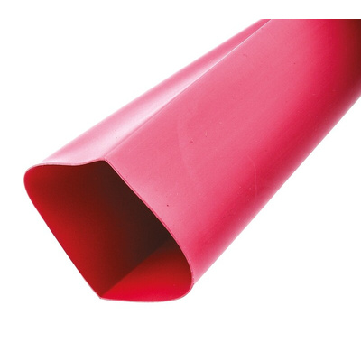 TE Connectivity Heat Shrink Tubing, Red 38mm Sleeve Dia. x 1.2m Length 2:1 Ratio, RNF-100 Series