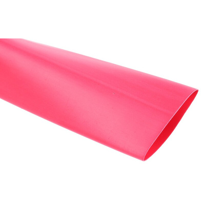 TE Connectivity Heat Shrink Tubing, Red 51mm Sleeve Dia. x 1.2m Length 2:1 Ratio, RNF-100 Series