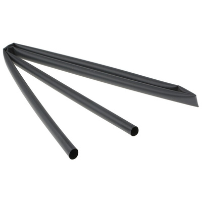 TE Connectivity Adhesive Lined Heat Shrink Tubing, Black 12mm Sleeve Dia. x 1.2m Length 4:1 Ratio, HTAT Series