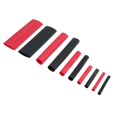TE Connectivity Heat Shrink Tubing, Black, Red 4.8mm Sleeve Dia. x 50mm Length 2:1 Ratio, RNF100 Series