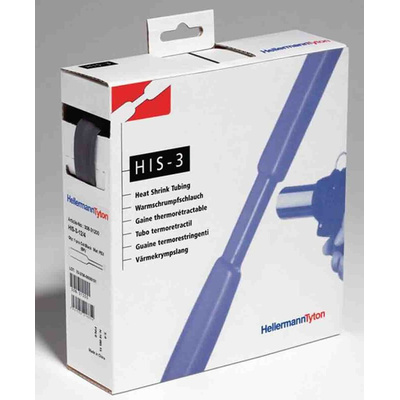 HellermannTyton Heat Shrink Tubing, Black 3.2mm Sleeve Dia. x 10m Length 3:1 Ratio, HIS-3 Series