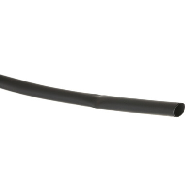 TE Connectivity Heat Shrink Tubing, Black 3.2mm Sleeve Dia. x 10m Length 2:1 Ratio, RW-200 Series