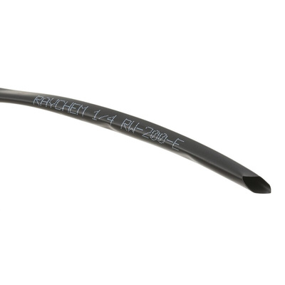 TE Connectivity Heat Shrink Tubing, Black 6.4mm Sleeve Dia. x 8m Length 2:1 Ratio, RW-200 Series