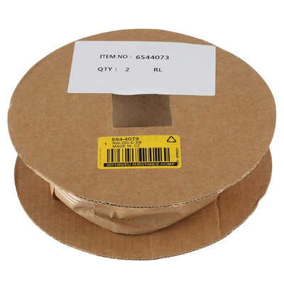 TE Connectivity Heat Shrink Tubing, Black 9.5mm Sleeve Dia. x 6m Length 2:1 Ratio, RW-200 Series