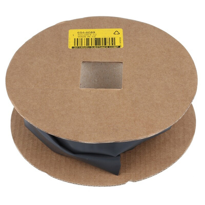TE Connectivity Heat Shrink Tubing, Black 12.7mm Sleeve Dia. x 6m Length 2:1 Ratio, RW-200 Series