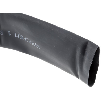TE Connectivity Heat Shrink Tubing, Black 25.4mm Sleeve Dia. x 3m Length 2:1 Ratio, RW-200 Series
