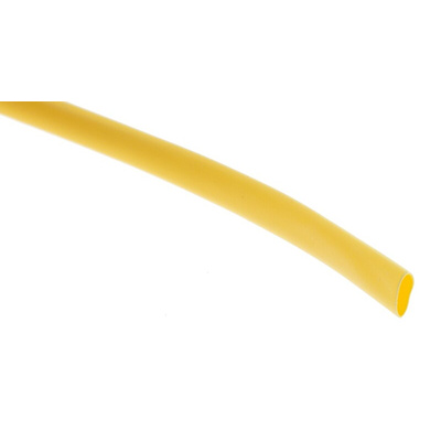 RS PRO Heat Shrink Tubing, Yellow 2.4mm Sleeve Dia. x 10m Length 2:1 Ratio