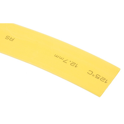 RS PRO Heat Shrink Tubing, Yellow 12.7mm Sleeve Dia. x 6m Length 2:1 Ratio