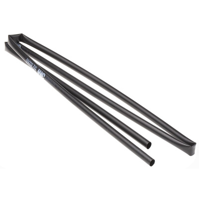 3M Heat Shrink Tubing, Black 6mm Sleeve Dia. x 1m Length 3:1 Ratio, GTI-3000 Series