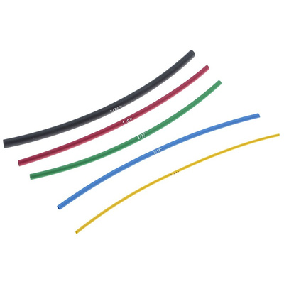 Alpha Wire Heat Shrink Tubing, Black 1.17mm Sleeve Dia. x 152mm Length 2:1 Ratio, FIT-221 Series