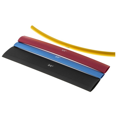 Alpha Wire Heat Shrink Tubing Kit, Black 6.35mm Sleeve Dia. x 152mm Length 2:1 Ratio, FIT-221 Series