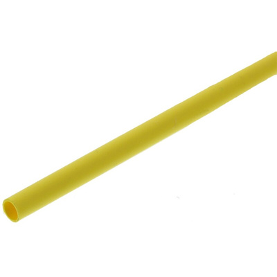 TE Connectivity Heat Shrink Tubing, Yellow 1.6mm Sleeve Dia. x 1.2m Length 2:1 Ratio, RNF-100 Series