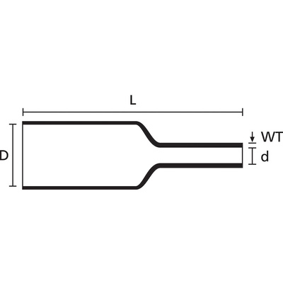 HellermannTyton Heat Shrink Tubing, Clear 3.17mm Sleeve Dia. x 1.2m Length 4:1 Ratio, TFE4 Series