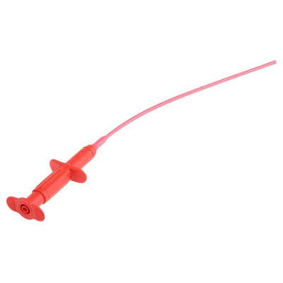 Staubli 1A Red Grabber Clip, 1kV Rating, 4mm Probe Socket Size