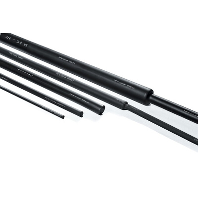 HellermannTyton Heat Shrink Tubing, Black 4.8mm Sleeve Dia. x 60m Length 2:1 Ratio, SE28 Series