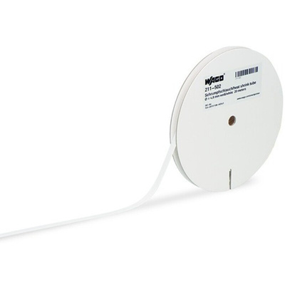 Wago Halogen Free Heat Shrink Tube, White 6.4mm Sleeve Dia. x 20m Length 2:1 Ratio
