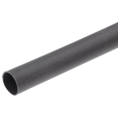 TE Connectivity Halogen Free Heat Shrink Tubing, Black 6.4mm Sleeve Dia. x 1.2m Length 2:1 Ratio, ZH-100 Series
