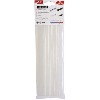 HellermannTyton Heat Shrink Tubing, Clear 12mm Sleeve Dia. x 200mm Length 3:1 Ratio, HIS-3 BAG Series