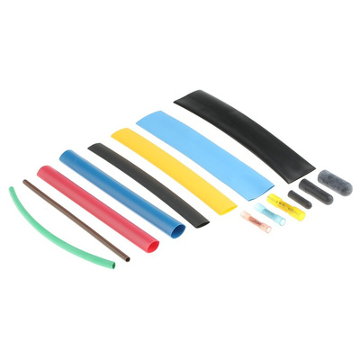 Alpha Wire Heat Shrink Tubing, Black Assortment Sleeve Dia. x Assortment Length, FIT-KIT Series