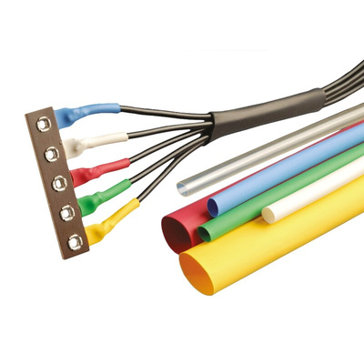Alpha Wire Heat Shrink Tubing, Black 6.3mm Sleeve Dia. x 76m Length 2:1 Ratio, FIT-221 Series