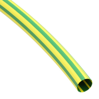 Alpha Wire Heat Shrink Tubing, Green, Yellow 6.3mm Sleeve Dia. x 76m Length 2:1 Ratio, FIT-260 Series