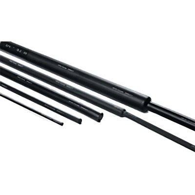 HellermannTyton Halogen Free Heat Shrink Tubing, Black 9.5mm Sleeve Dia. x 60m Length 2:1 Ratio, SE28 Series