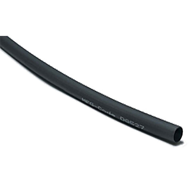 HellermannTyton Halogen Free Heat Shrink Tubing, Black 9.5mm Sleeve Dia. x 60m Length 2:1 Ratio, SE28 Series
