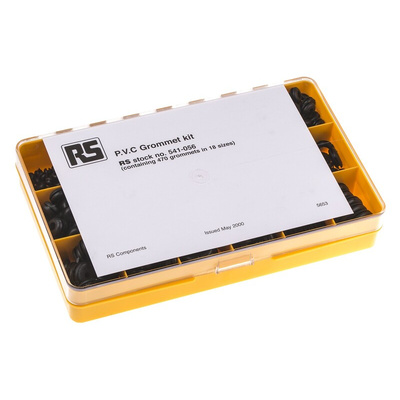 RS PRO Black PVC Cable Grommet Kit for 3.2 → 19mm Cable Dia.