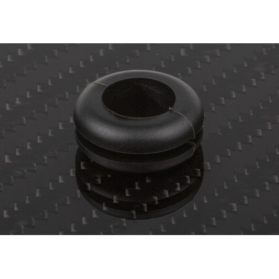 RS PRO Black PVC 12.5mm Cable Grommet for Maximum of 9.5mm Cable Dia.