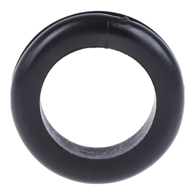 RS PRO Black PVC 20mm Cable Grommet for Maximum of 16mm Cable Dia.