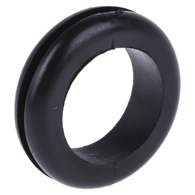 RS PRO Black PVC 20mm Cable Grommet for Maximum of 16mm Cable Dia.