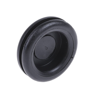 RS PRO Black PVC 20mm Cable Grommet for Maximum of 16mm Cable Dia.