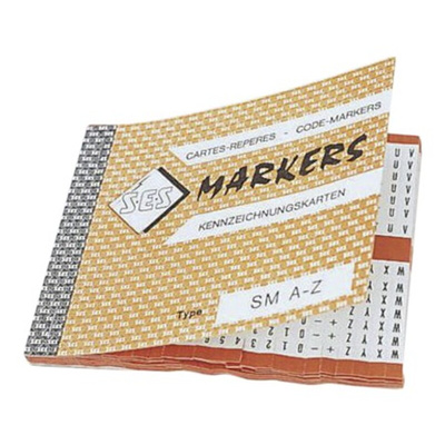 RS PRO Rubber Adhesive Cable Markers, Black on White, Pre-printed "0 → 9"