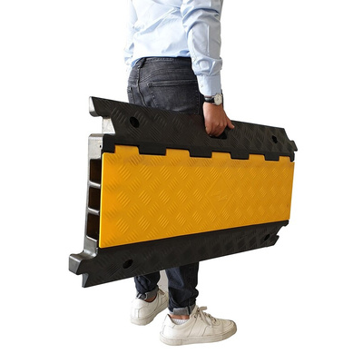 RS PRO 910mm Black/Yellow Cable Cover in Rubber, Thermoplastic, 46mm Inside dia.