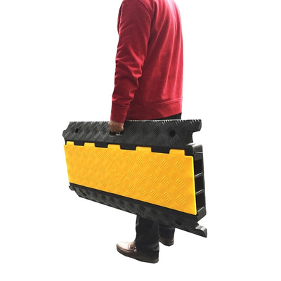 RS PRO 910mm Black/Yellow Cable Cover in Rubber, Thermoplastic, 34mm Inside dia.