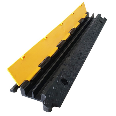 RS PRO 1000mm Black/Yellow Cable Cover in Rubber, Thermoplastic, 38 x 35mm Inside dia.
