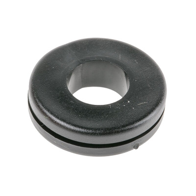 RS PRO Black PVC 18mm Cable Grommet for Maximum of 10mm Cable Dia.