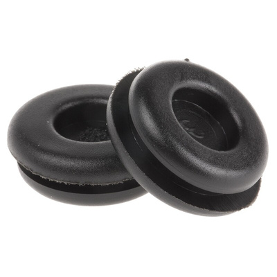 SES Sterling Black PVC 15mm Cable Grommet for Maximum of 9mm Cable Dia.