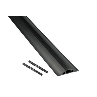 RS PRO 9m Black Cable Cover in PVC, 14mm Inside dia.