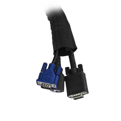 StarTech.com Black Cable Cover in Nylon, Polyester