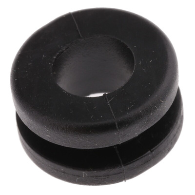 HellermannTyton Black PVC 11mm Cable Grommet for Maximum of 8mm Cable Dia.