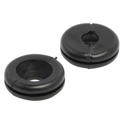 HellermannTyton Black PVC 9.5mm Cable Grommet for Maximum of 5mm Cable Dia.