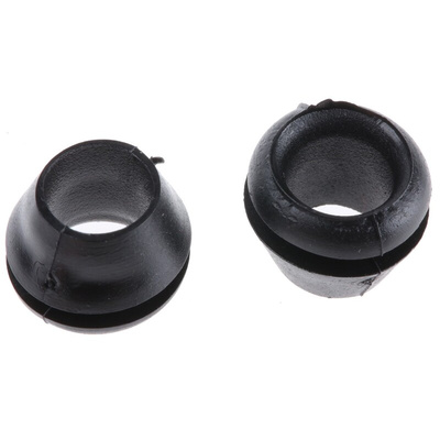 HellermannTyton Black PVC 8mm Cable Grommet for Maximum of 6.5mm Cable Dia.