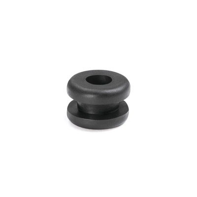 HellermannTyton Black PVC 6.4mm Cable Grommet for Maximum of 4mm Cable Dia.