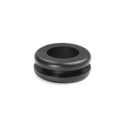 HellermannTyton Black PVC 12mm Cable Grommet for Maximum of 10mm Cable Dia.