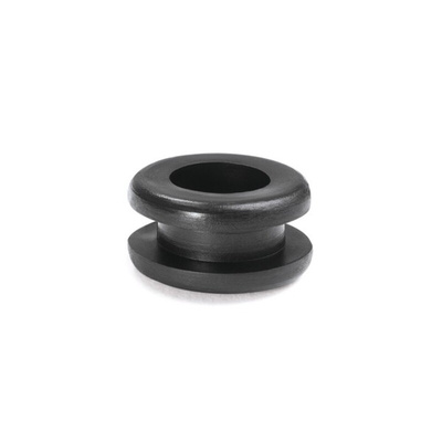 HellermannTyton Black PVC 12mm Cable Grommet for Maximum of 10mm Cable Dia.